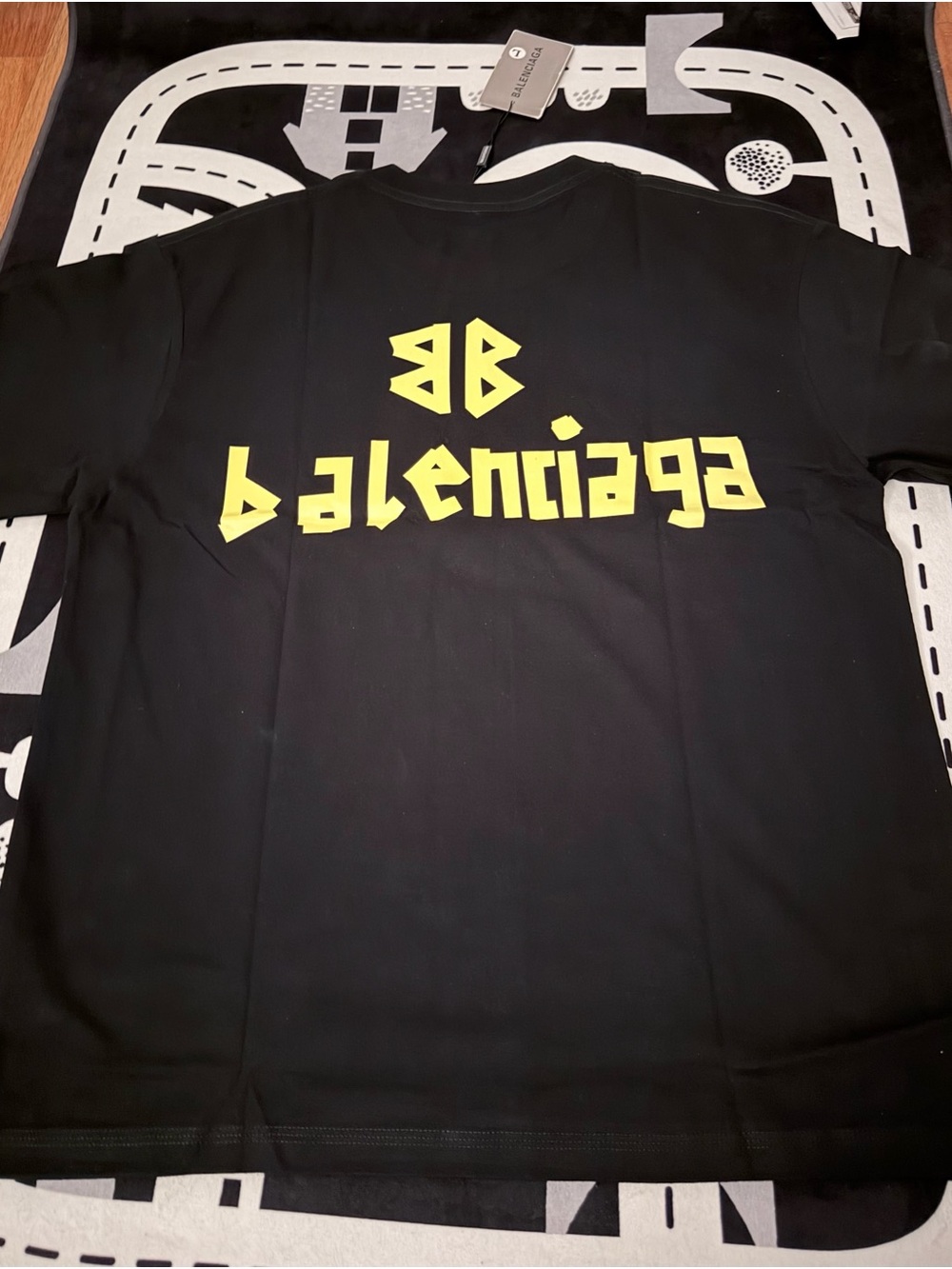 Black T-Shirt with Yellow Logo
